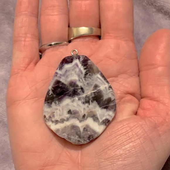 🎁GIFTED!🎁 NIB/NWT Lg Rough Cut Hunk of Amethyst Agate for Necklace - Picture 10 of 17